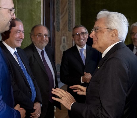 Il Presidente Mattarella con i rappresentanti della stampa italiana