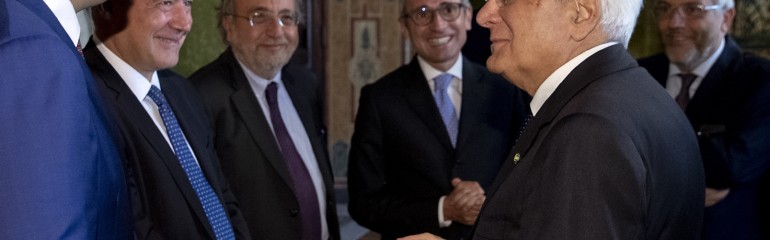 Il Presidente Mattarella con i rappresentanti della stampa italiana