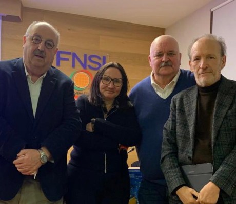 Da sinistra: Alessandro Bourlot, presidente regionale, Patrizia Disnan, e i delegati fvg Furio Baldassi e Fulvio Sabo