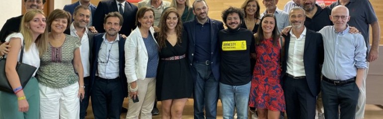 Patrick Zaki nella sede della FNSI