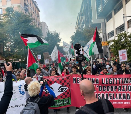 La manifestazione pro Palestina a Udine