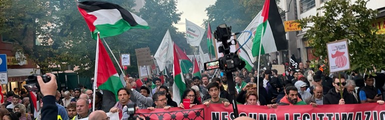La manifestazione pro Palestina a Udine